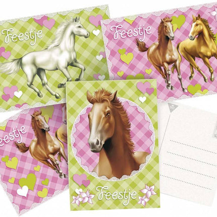 Caballos Invitaciones Fiesta 6pcs