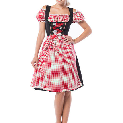 Vestido Dirndl Oktoberfest Largo Rojo