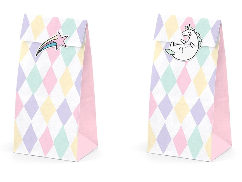 Bolsas para Compartir Unicornio Papel 18cm 6pcs