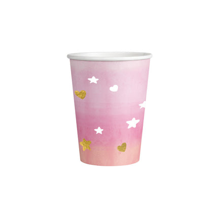 Vasos rosas 250ml 8ud