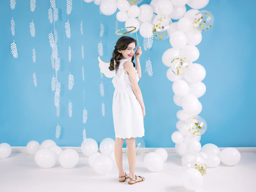 Decoración Colgante Hojas Blanco 1,8m