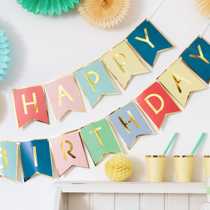 Banner Feliz Cumpleaños Coloreado 1,75m