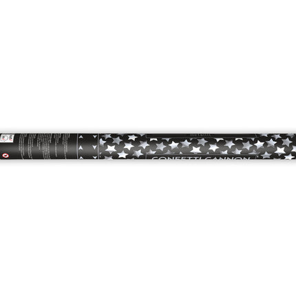 Cañón Confeti Estrellas Plata 60cm