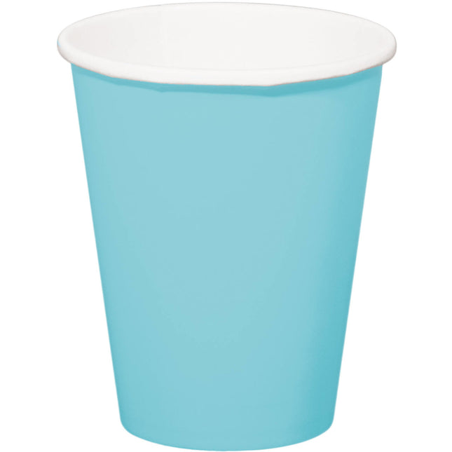 Vasos Azul Claro Cartón 350ml 8uds.