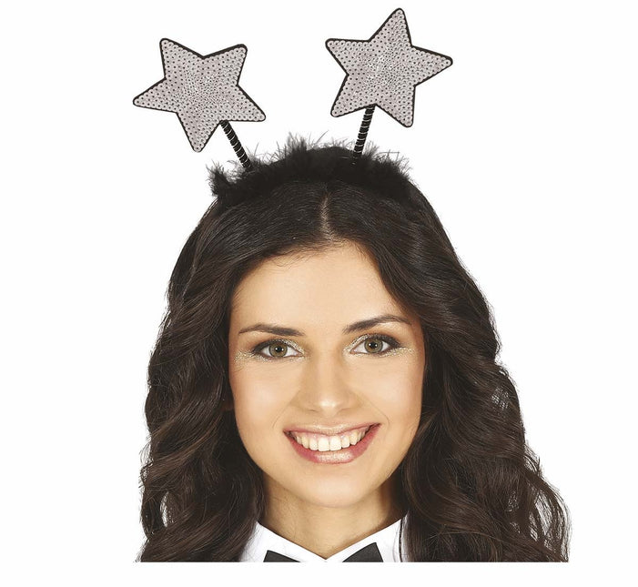 Diadema Plateada Estrellas