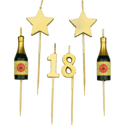 Velas 18 Años Champán 17,5cm