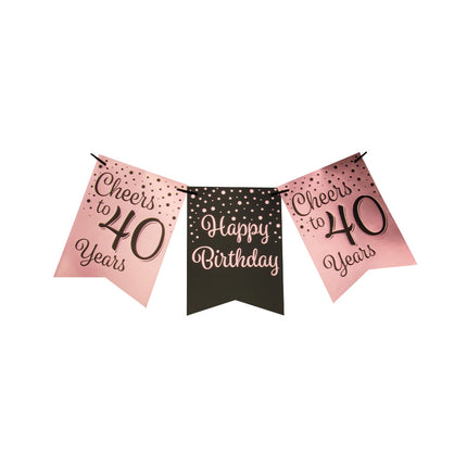Banner 40 Años Rosa Negro 6m