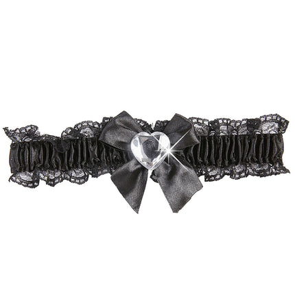Ligas Negras Con Corazón De Diamante