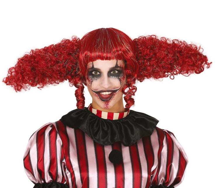 Peluca de Halloween Moño Rojo