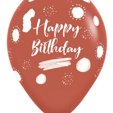 Globos Feliz Cumpleaños Terra Natural Mix 30cm 25pcs