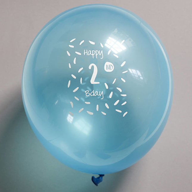 Globos Feliz 2º Cumpleaños 33cm 6pcs