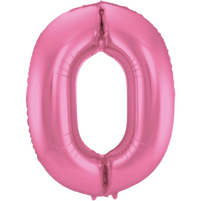 Globo Foil Figura 0 Rosa Mate XL 86cm vacío