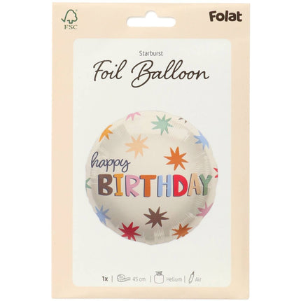 Feliz Cumpleaños Globo de Helio de Colores Vacío 45cm