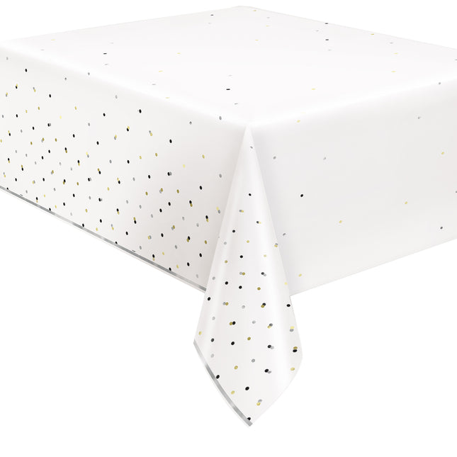 Mantel Blanco Confetti Oro 2.13m