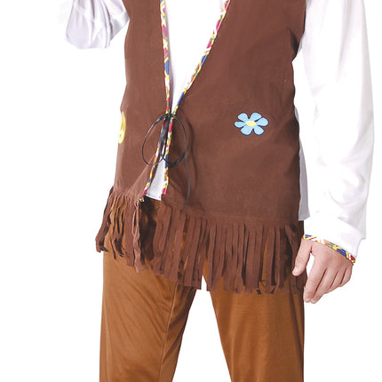Disfraz Hippie 60S Marrón Blanco Hombre
