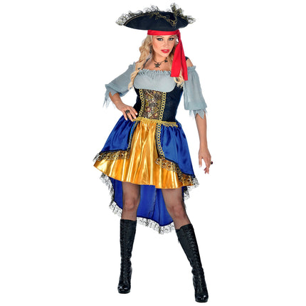 Vestido Pirata Azul Naranja Damas
