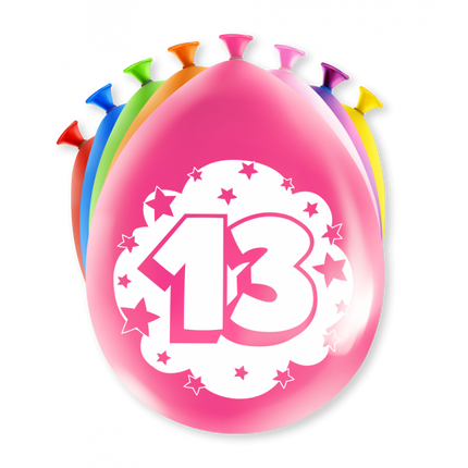 Globos 13 Años Multicolor 30cm 8pcs