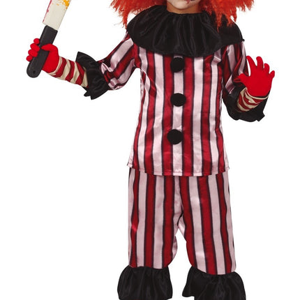 Disfraz Halloween Payaso Niño Rojo/Blanco