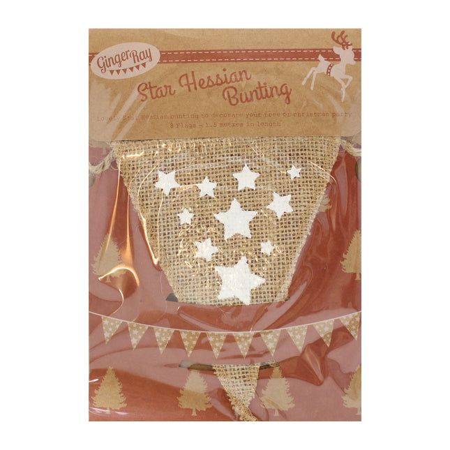 Guirnalda de estrellas de yute 2,3 m