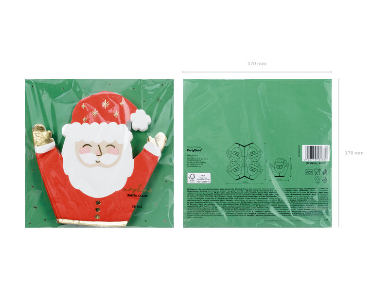 Servilletas Papá Noel 16cm 20uds.