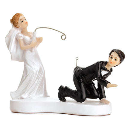 Cake topper Boda Pareja Divertida Caña de Pescar 13cm