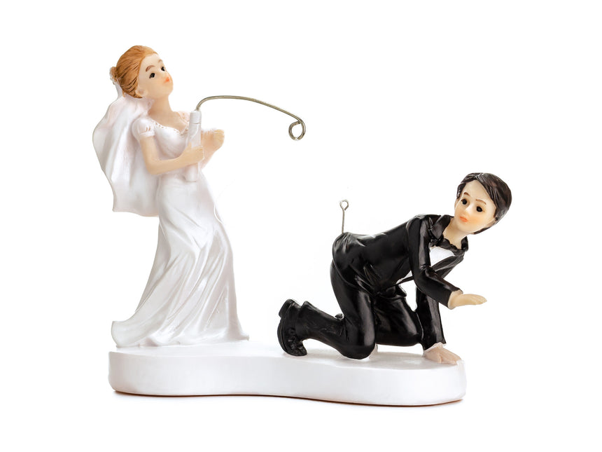 Cake topper Boda Pareja Divertida Caña de Pescar 13cm
