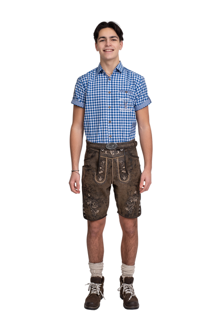 Lederhose Marrón Hombre Corto Vintage