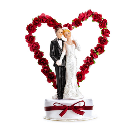 Cake topper Boda Pareja Corazón 16cm