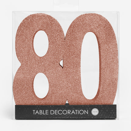 Decoración de Mesa Oro Rosa Figura 80 Purpurina 20,5cm