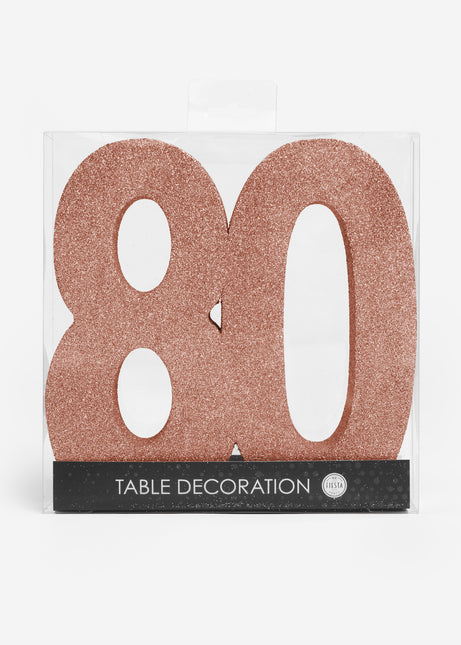 Decoración de Mesa Oro Rosa Figura 80 Purpurina 20,5cm