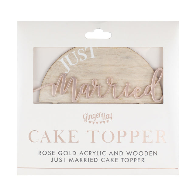 Adorno para tarta de boda Just Married 18cm