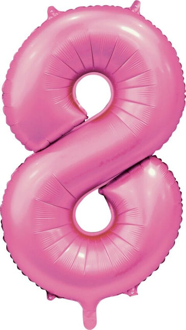 Globo Figura Rosa 8 Años Brillo 86cm