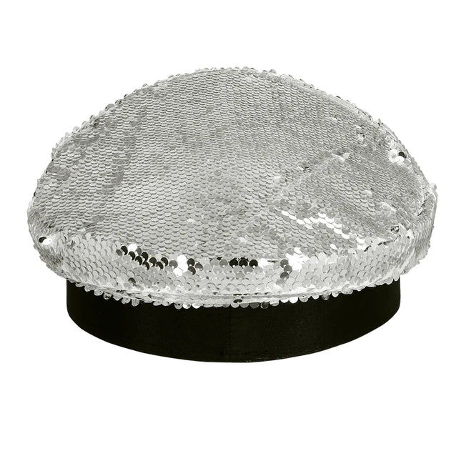 Gorro Negro Plata Lentejuelas
