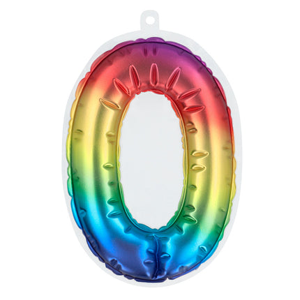 Pegatinas Arco Iris 0 Año Globo 20cm