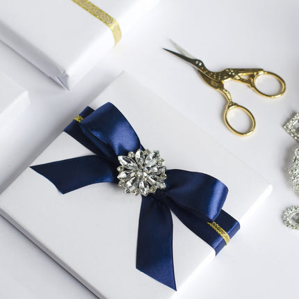 Cinta de raso Azul Oscuro 38mm 25m