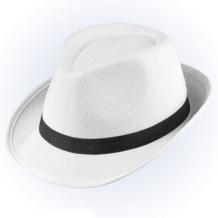 Sombrero Blanco Con Banda Negra