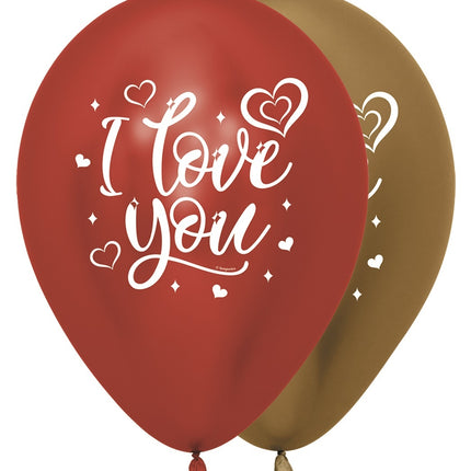 Globos I Love You Sparkly Reflex Mix 30cm 25pcs