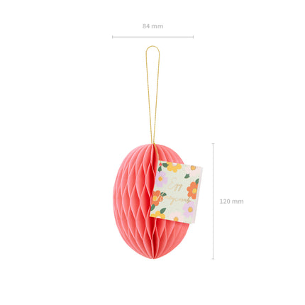 Huevo de Pascua de nido de abeja rosa 12cm