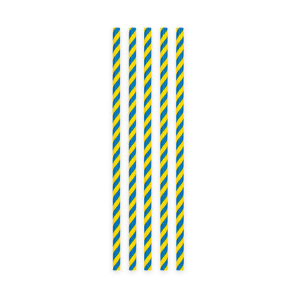 Azul Amarillo Pajitas Cartón 20pcs