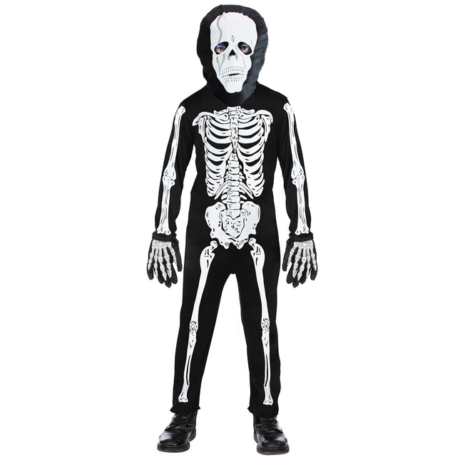Mono Halloween Negro Niño Esqueleto