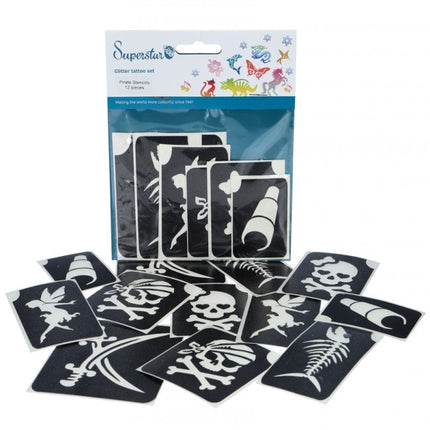 Plantilla Tatuaje Negra Pirata 12pcs