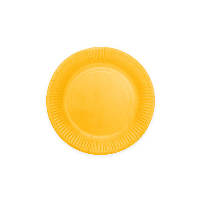 Platos Amarillos Papel 18cm 8ud