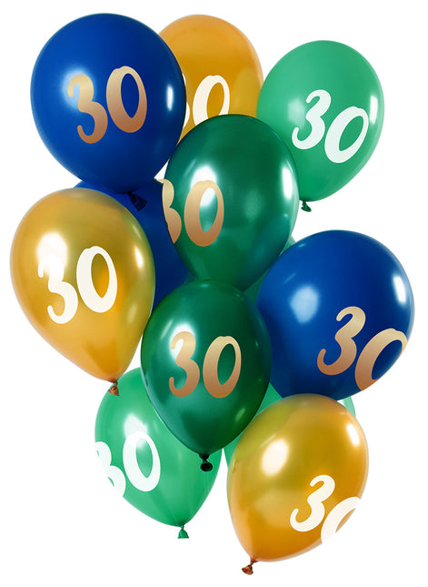 Globos 30 Años Mix 30cm 12pcs