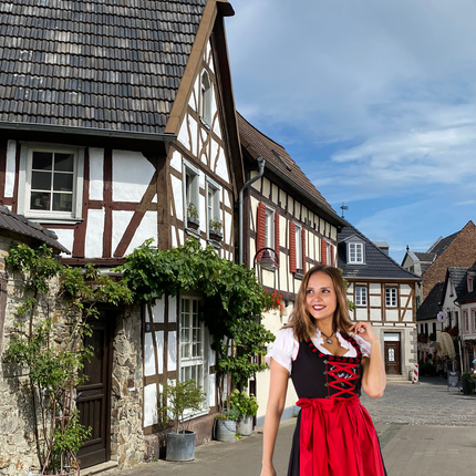 Negro Rojo Vestido Dirndl Oktoberfest Señoras
