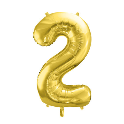 Globo Figura 2 Años Oro Vacío 72cm