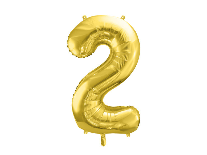 Globo Figura 2 Años Oro Vacío 72cm