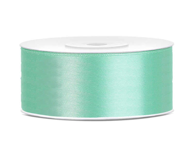 Cinta de raso verde menta 25mm 25m
