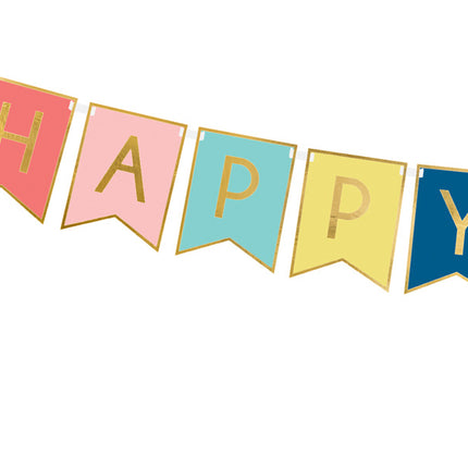 Banner Feliz Cumpleaños Coloreado 1,75m