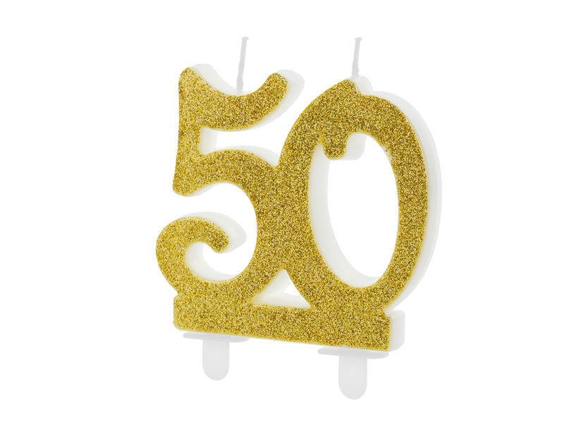 Vela 50 Años Oro 7,5cm
