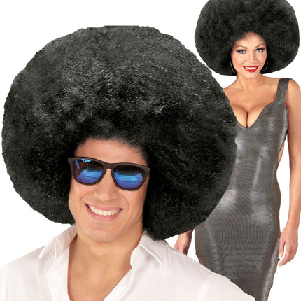 Peluca Negra Afro Extra Grande